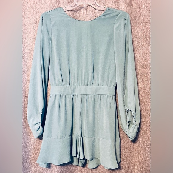 FAVLUX Tops - FAVLUX Sage Green Long Sleeve Romper